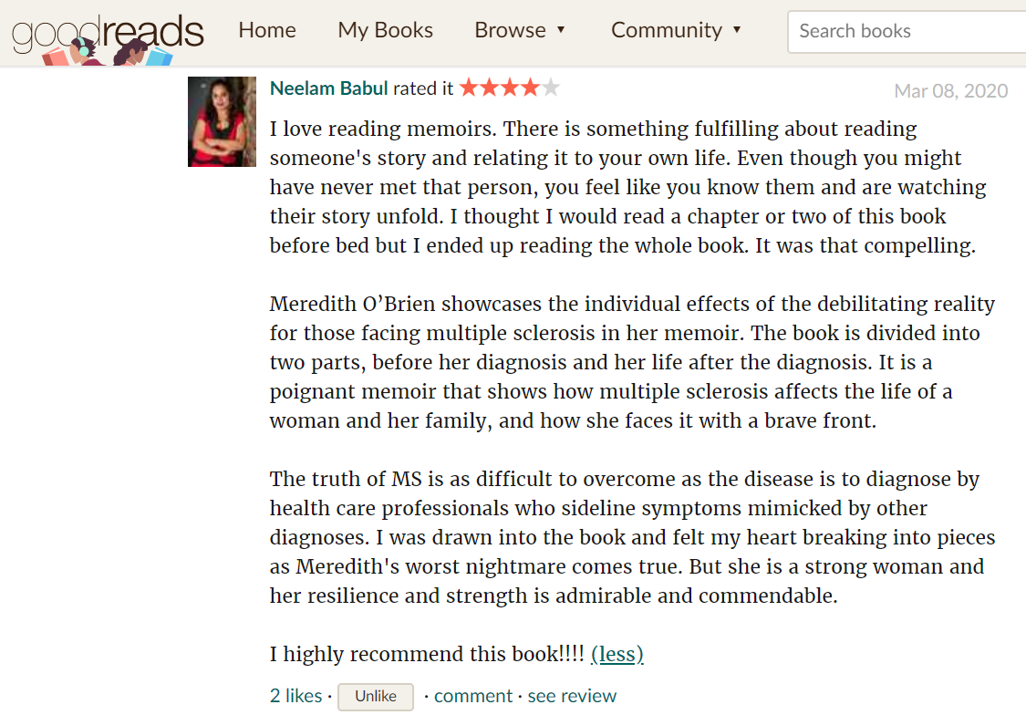 Uncomfortably Numb GoodReads review